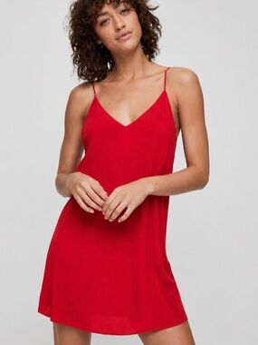 Aritzia Wilfred Free Red Vivienne Dress in Red size XS Slip Dress Style